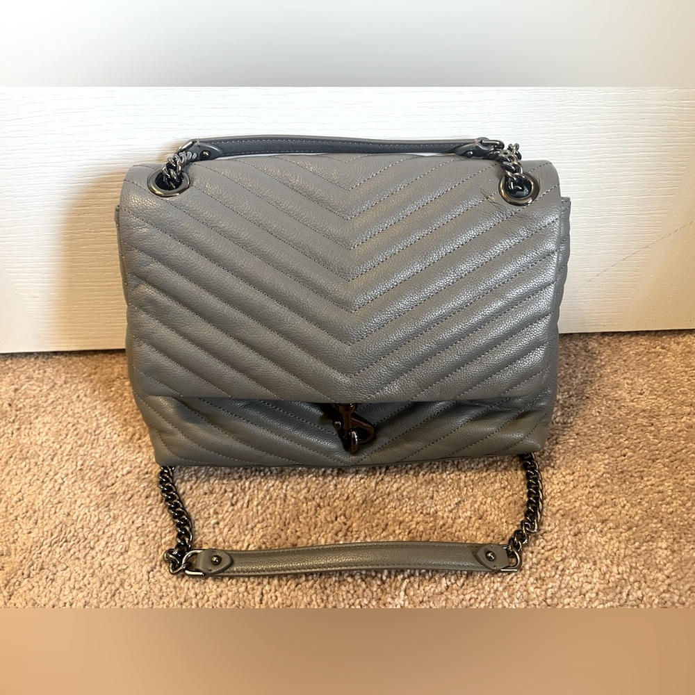 Rebecca Minkoff Edie Flap Shoulder Bag in Steel
